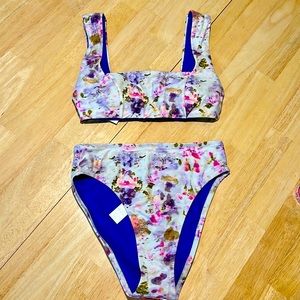 NWT J. Crew Flora Obsucra Watercolor Swim Set Size S Multicolor